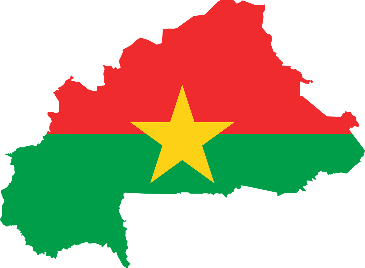 burkina faso, flag, map